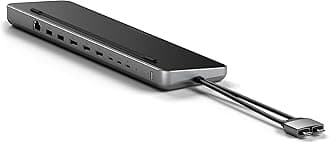 Dual USB C Docking Station and Stand with Dual 4K HDMI, Display Port, 75W USB-C PD Charging, 2 USBC Data, 2 USB-A, Ethernet, SATA and NVMe SSD Enclosure, for MacBook and Windows