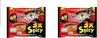 Hot Chicken 3X Spicy Instant Buldak Noodles Ramen Flavor (140 grams Pack of 2)