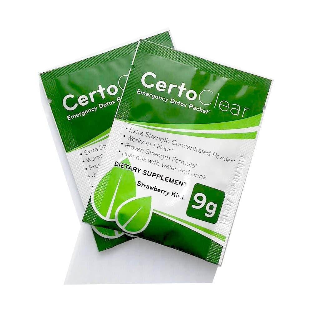 CertoClear (2-Pack)- One Hour Detox Drink Packets, Easy to carry Emergency Toxin Flush cleanse: Cleanse your system of toxins fast, just mix with water when needed