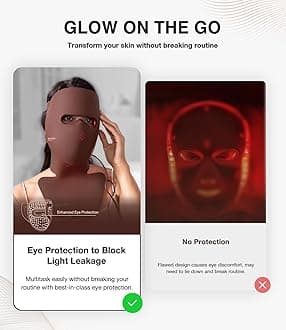 JOVS 4D Led Light Mask for Face, Portable LED Face Mask with Timer for Skin Care Home Travel