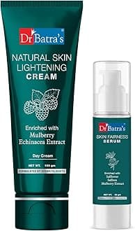 Dr Batra's Fairness Serum - 50g and Natural Skin Lightening Cream - 100g, Combo Kit for Brighter Skin