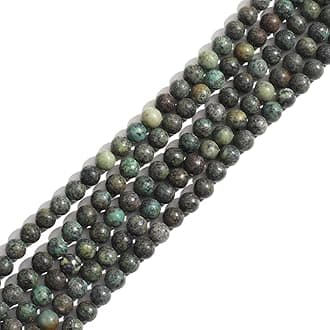 Natural Stone 10mm African Turquoise Round Crystal Energy Stone Beading Loose Gemstone DIY Smooth Beads for Bracelet Necklace Earrings Jewelry Making