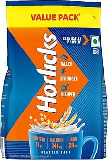 Horlicks Nutrition Drink Pouch - 800 g - Classic Malt - Clinically Proven to make kids Taller, Stronger, Sharper