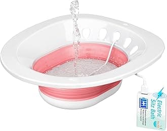Pochik Electric Sitz Toilet Seat Bath Hemorrhoid Bath Tub Postpartum Care Bath Kit for Women Automatic Flush Foldable