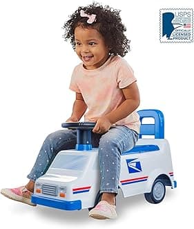 Waddle USPS Mail Truck Toddler Ride on Toys - Foot to Floor, Lights, Sounds, Interactive Toys, Includes Postal Box, 2 Envelopes, Toddler Toys, Easy Assembly, Durable Quality, Up to 44 lbs