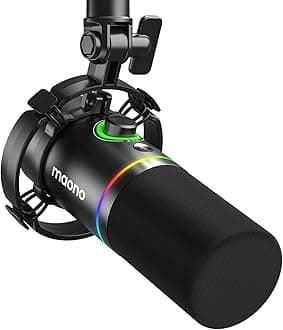 PD200X USB/XLR Dynamic Mic for Singing, PC, YouTube Recording. Professional Microphone with Programmable Software and 0-Latency Monitoring, Volume Control, Tap-to-Mute and Shock Mount, Black