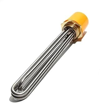 SSIMOO DN40 Water Heating Element 220V/380V 3KW-12KW 304SS with Interal Nut Copper Thread 304SS Tube Spare Parts for Air Energy Kindly (Color : 4.5KW 230mmL, Size : 1-380V)