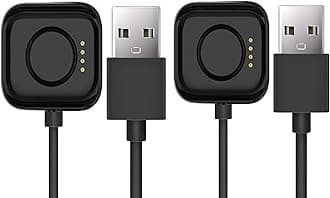 Compatible with OnePlus Watch 3 Charger, Lamshaw USB Charging Dock Cable Compatible with OnePlus Watch 3, 2, 2R Smartwatch (2 Pack-Black+Black)