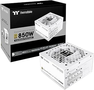 Thermaltake Toughpower GT 850W Snow ATX 3.1 Power Supply; 80 Plus Gold Efficiency; Smart Zero Fan; Native 600W PCIe 5.1 Connector; PS-TPT-0850FNFAGU-W; 5 Year Warranty