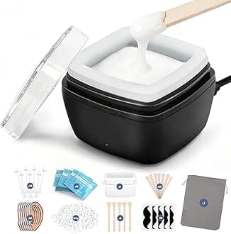 Nose Wax Kit Men, Nose Ear Hair Waxing Kit for Men and Women with 120g Wax, 65 Sticks, Nose Ear Hair Removal Kit, USB Fast Heat, Smart Constant Temp, Multi-Accessories, Black