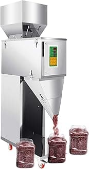 Automatic Particle Filling Machine, 10-999g Auto Packing & Filling Machine Particle Weighing Filling Machine w/Foot Pedal, 12-15bags/min, Auto Grain Particle Dispenser for Flour Beans Rice Herbs