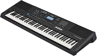 YAMAHA PSR-EW425 Digital Keyboard - Versatile, Portable Digital Keyboard with 76 Touch-Sensitive Keys, 820 voices and LCD Control Panel, in Black