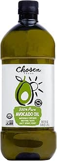 Chosen Foods 100% Pure Avocado Oil for Cooking - 1.75L - Made With Good Fats from Avocados, Naturally Refined, Never Adulterated, High Smoke Point, Non-GMO, Soy-Free, Canola Oil-Free, Gluten-Free, Keto