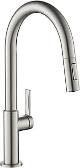 Oletto Single Handle Pull Down Kitchen Faucet in Spot Free Stainless Steel, KPF-2820SFS
