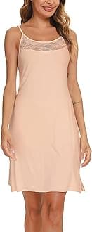 Vlazom Women Full Slips Sexy Soft Slip Dress for Under Dress Spaghetti Strap Cami Slip Chemises V Neck Negligee S-XXL