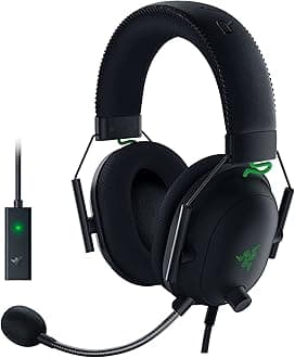 Razer BlackShark V2 Gaming Headset: THX 7.1 Spatial Surround Sound - 50mm Drivers - Detachable Mic - for PC, PS4, Nintendo Switch - 3.5 mm Headphone Jack & USB DAC - Classic Black
