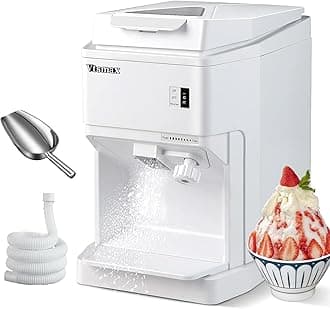 Electric Shaved Ice Machine, 250W Snow Cone Machine, Thickness Adjustable Ice Shaving Machine 265LBs/hr Rotate Speed & Strong Power for Home and Parties Events Snack Bar(2.6Qt)