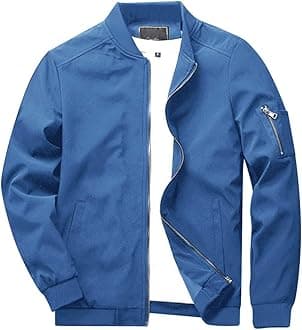 KEFITEVDCasual Bomber Baseball Jacket Men's Spring Summer Cargo Military Jackets Windproof Coats with Multi Pockets