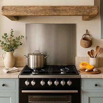 Stainless Steel Brushed Kitchen Splashback 1.2mm Thick Cooker Hob Wall – Multiple Size Options (700mm x 750mm)