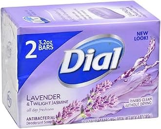 Dial Antibacterial Deodorant Soap, Lavender & Twilight Jasmine, Rinses Clean without Drying, 2-3.2 oz bars ?