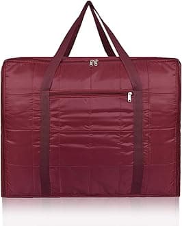 Amazon Brand - Solimo Parachute Jumbo Underbed Rectangular Storage Bag with Zipper and Handle (Maroon, Large)