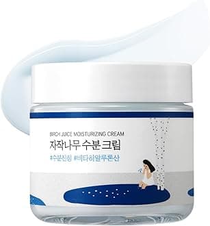 ROUND LAB Birch Juice Moisturizing Cream (80 ml), 48-Hour Deep Hydrating Face Moisturizer & Vita Hyaluronic Acid for Acne-Prone Skin, Reduces Sebum, Oil, Blackheads, Korean Skin Care