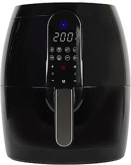 SOLARA Large Digital Air Fryer for Home Kitchen with 6 Pre set modes for Indian cooking, 3.5L basket, Mobile app with 100+ recipe eBook and Videos, Black, Large (3.5L)