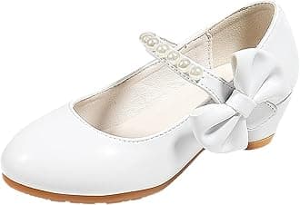 Girls Dress Shoes Wedding Party Heel Mary Jane Princess Flower Shoes Crystal Shoes (Little Kid/Big Kid)