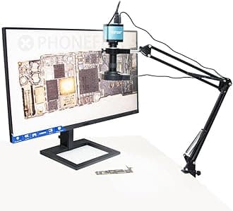 4K 48MP 1080P HDMI USB Industrial Video Microscope Camera 130X Zoom C Mount Lens Cantilever Stand for Digital Image Acquisition