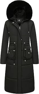 Women's Long Winter Puffer Coat Waterproof Warm Maxi Down Jacket Faux Fur Removable Hood Parka