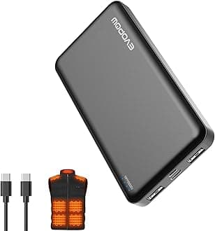Portable Charger Power Bank 10000mAh, USB C in&Out Fast Charging Battery Pack Portable Phone Charger Quick Charge for iPhone 15/14/13/12, Galaxy S23/22, Pixel Heated Vest and etc (Black)