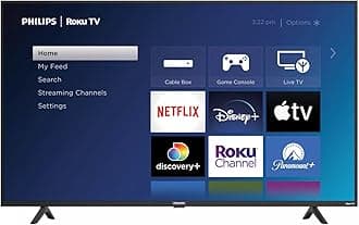 55-Inch 4K UHD HDR10 LED Roku Smart TV with Voice Control App, Airplay, Screen Casting, & 300+ Free Streaming Channels