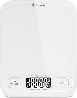 Etekcity Food Kitchen Scale, Digital Grams and Ounces for Weight Loss, Baking, Cooking, Keto and Meal Prep, Large, White