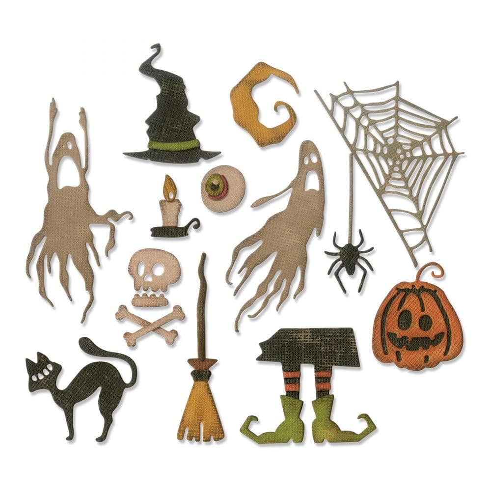 Sizzix Thinlits Die Set 664209, Frightful Things by Tim Holtz, 17 Pack, Multi Colour, One Size