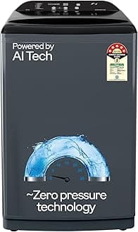 Sponsored Ad - Godrej 8 Kg 5 Star Zero Pressure (0.02 MPa) Technology With Steel Drum Fully-Automatic Top Load Washing Machine (WTEON ADA 80 5.0 FEFN GLGR, Glacial Grey, With Soft Close Lid)