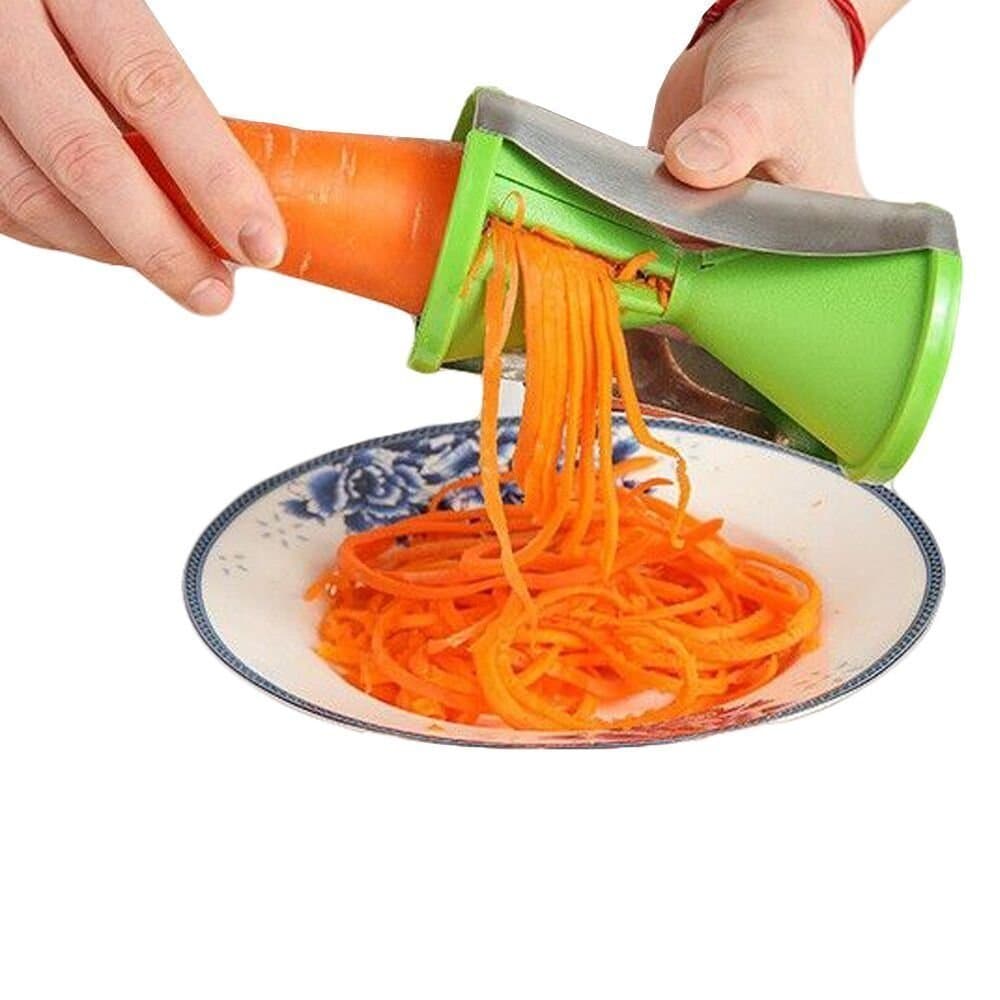Just easy Spiral Slicer Spiralizer Complete Bundle - Vegetable Cutter - Zucchini Pasta Noodle Spaghetti Maker - Green