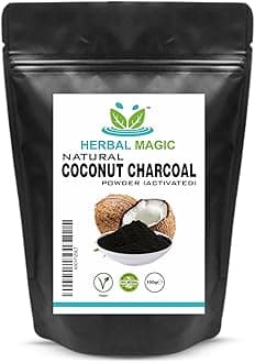 – Herbal Magic Activated Coconut Charcoal Powder Food Grade Quality Excellent Detoxifying, Cleansing Properties Naturally Supports Skin, Body Care & Oral Care,UKAS LAB Tested in THE UK-100g