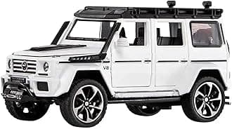 1:32 Mercedes Brabus G500 Toy Car Metal Pull Back Diecast Car with Openable Door and Sound Light, Gifts Toys for Kids【 White 】