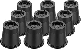 Round Bed Risers 3 inch Heavy Duty,Elevation in Heights 2 or 3 Inch Circle Furniture Risers for Chair Table and Desk Legs Lifting，Adjustable Bed Lifts Risers(Pack of 9 Riser,Black)