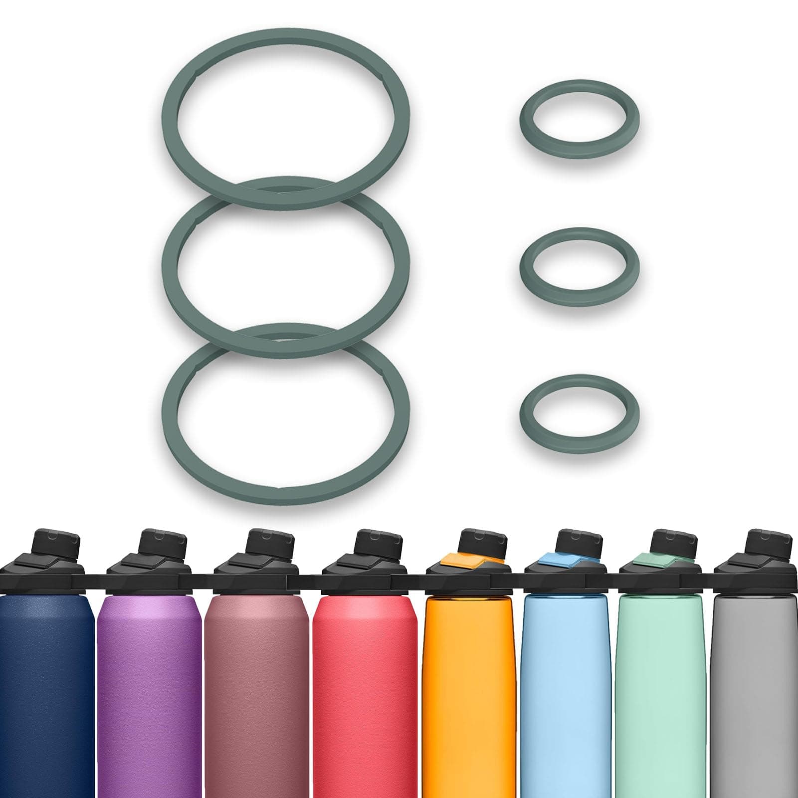 3 Sets Gaskets Compatible with Camelbak Chute Mag Water Bottle 20oz 25oz 32oz 50oz