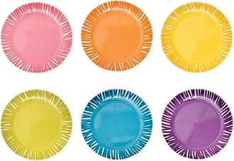 French Bull Melamine Assorted Plates-6 Piece Set -Melamine Dinnerware-Platter, Serving, Party, Platter, Dish (6" Appetizer Plate, Fringe)