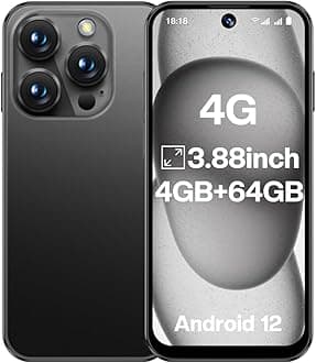 4G Mini Smartphone (Unlocked), 3.88-inch HD Screen - A Compact and Ideal Choice for Kids and Students, Small-Sized Backup Phone with Dual SIM Dual Standby,Face ID (64GB,Black)