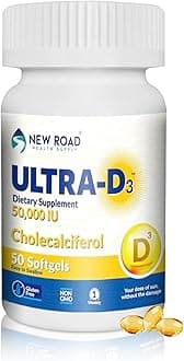 Once-Weekly Vitamin D3 50,000 IU Softgels, 50 Count Bottle, High Potency Vitamin D Supplement, Easy-to-Swallow, Extended Supply