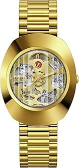 DiaStar Original Swiss Automatic Watch with Stainless Steel Strap, Gold, 21 (Model: R12064253)