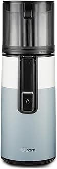 Hurom H400 - Exprimidor lento de alimentación automática fácil de limpiar (dos tonos azul)
