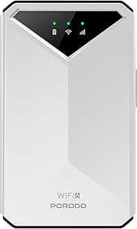 Porodo portable MiFi 3G/4G Router CAT4 V2 without Dispaly Download Speed: FDD LTE Cat4 150mbps / TDD LTE Cat4 130mbps Upload Speed: FDD LTE 50mbps /TDD LTE 35mbps​ white