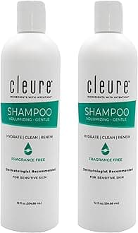 Hypoallergenic Volumizing Shampoo for Sensitive Skin - Fragrance Free, SLS Free & Paraben Free (12 oz, Pack of 2)
