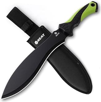 REAT Gardenging Machete Knife, 17" Heavy Duty Machete with Sheath, Ergonomic No-Slip Handle, Machetes for Yard Work,Cutting Trees,Bushcraft