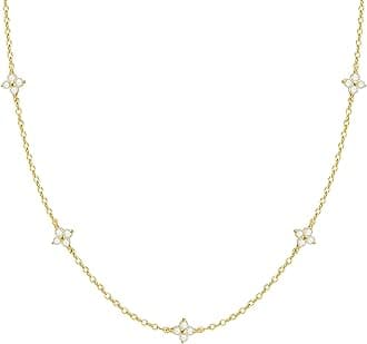 Dainty Silver Gold Necklaces for Women Trendy Non Tarnish 14K Gold Plated Cubic Zirconia Necklace Layered Cute Butterfly Heart Station Choker Necklace Stack for Wedding Prom Brides Jewelry