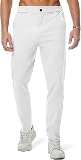 JMIERR Men's Chino Pants Casual Elastic Waist Tapered Golf Trousers